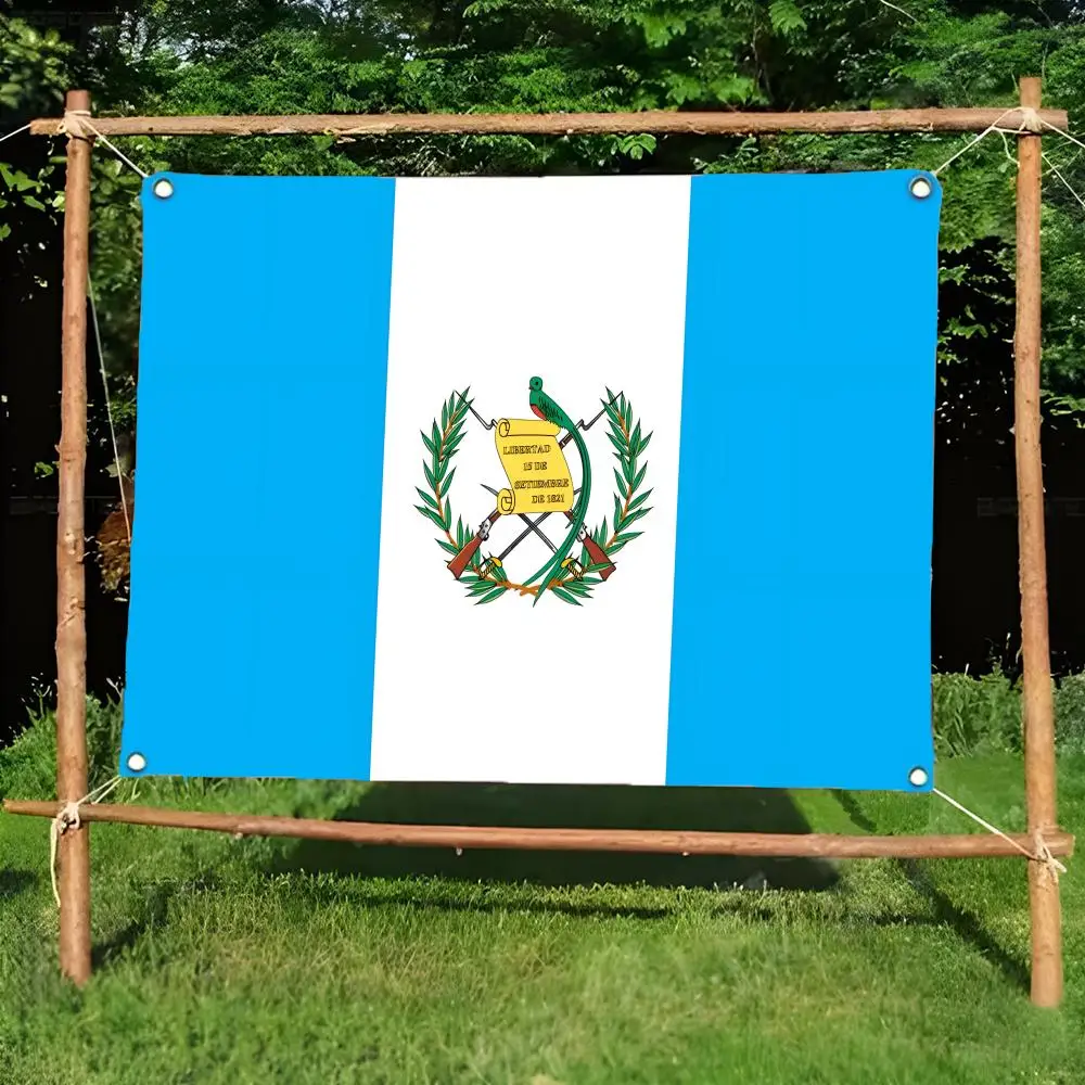 Ornement à quatre anneaux sans bordure avec drapeaux volcaniques verdoyants du Guatemala, décoration intérieure et extérieure, facile à accrocher