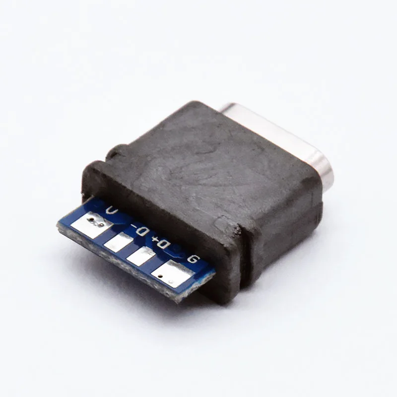 For USB female head Type-c 14Pin soldering wire type 4 cores, waterproof grade 7 soldering wire type with waterproof ring
