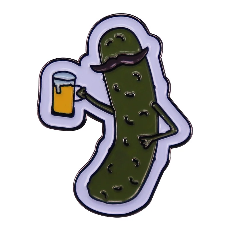 Pickle Drinking Beer Pin Personalized Creative Backpack Decoration Accessories