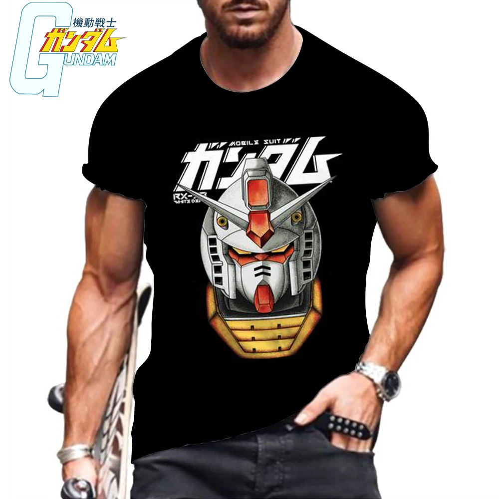 

Men Clothing High Quality Men's T-Shirt Essentials Streetwear Gundam Fashion Tops HD Print New Anime Leisure Y2k Oversized 6XL