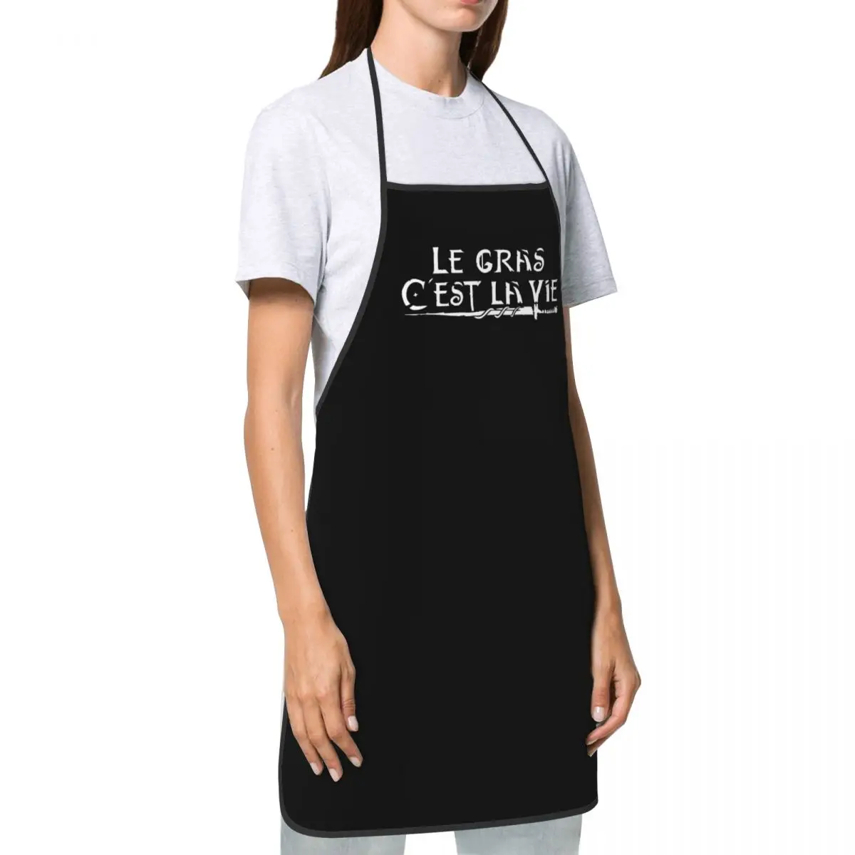 Le Gras C\'est La Vie Apron for Women Men Unisex Bib Kaamelott TV Movie Kitchen Cooking Tablier Cuisine Chef Baking