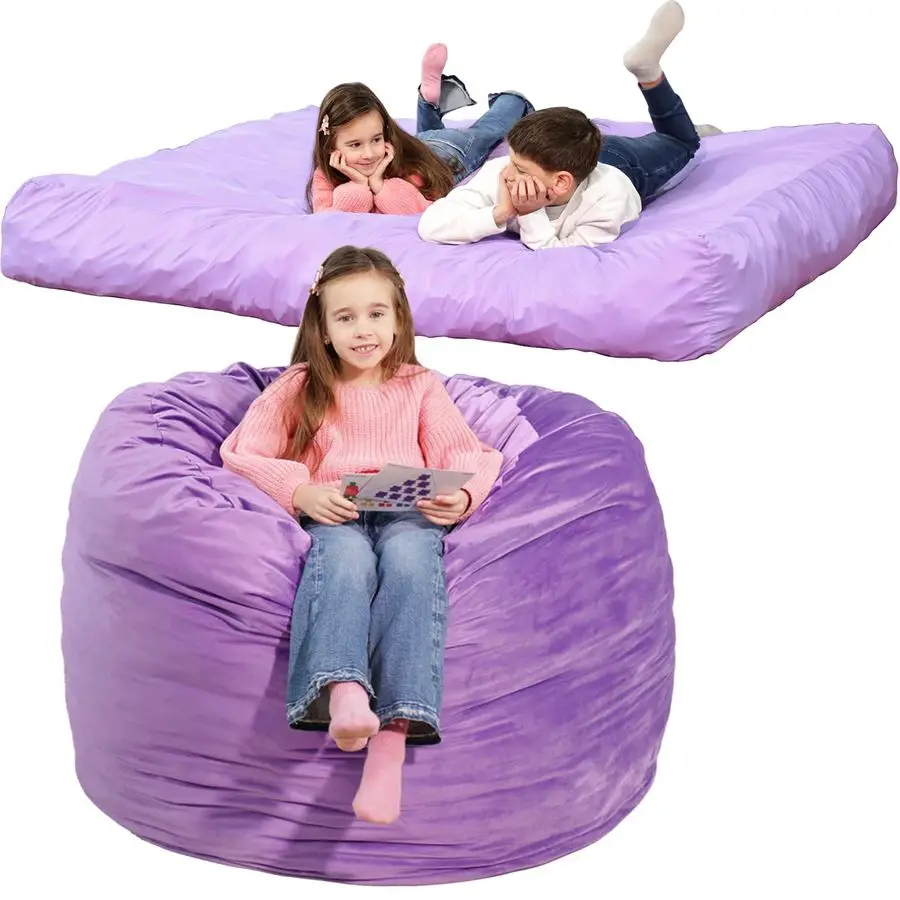 

Гигантское кресло-мешок, трансформируемое в кровать, 6 футов, с функцией подушки-лежака, большой напольный диван-кресло с пеной с эффектом памяти, большой диван