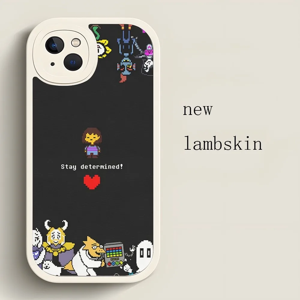 Funda de silicona de piel de cordero para iPhone, carcasa de teléfono Undertale sans doggo Peace, 15, 14, 11, 12, 13 Pro Max, Mini, X, XR, XS, 8 Plus