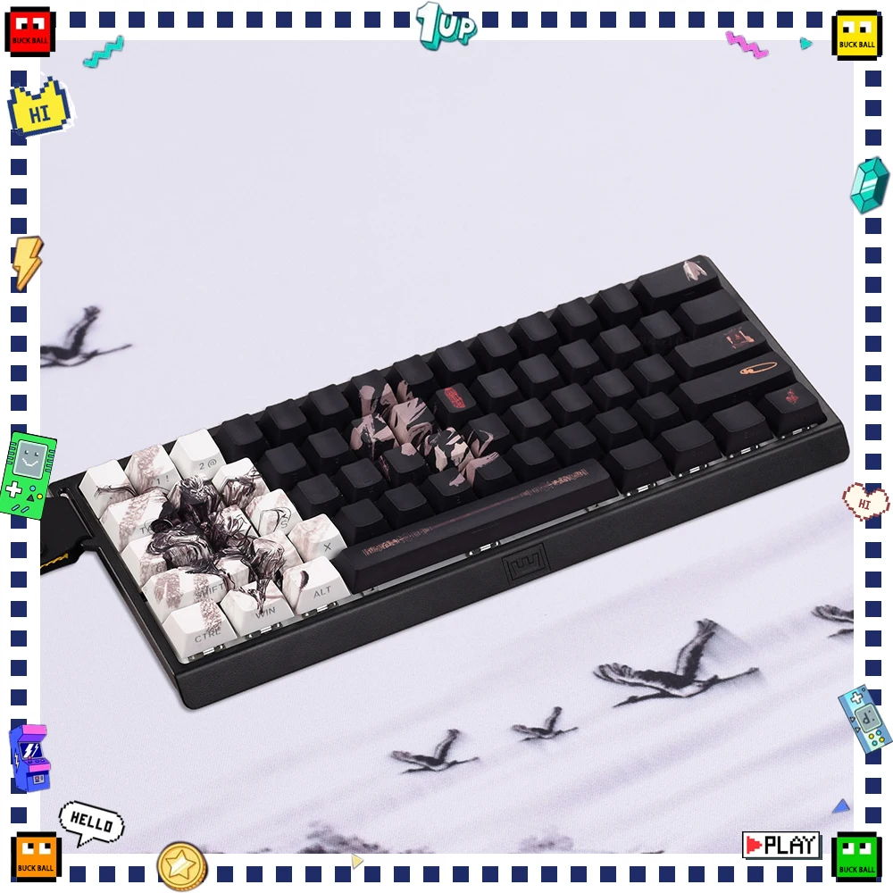 

Black Myth Wukong Keycaps Set Heat Sublimation PBT Wukong Keyboard Keycap Cherry Height Relegendables Key Caps PC Accessories