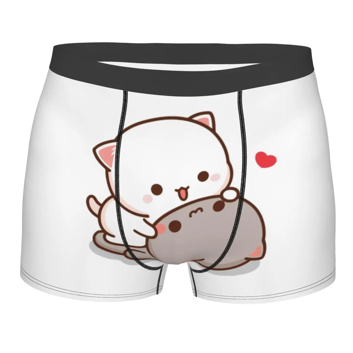 

Мужские эластичные трусы-боксеры Custom Peach And Goma Mochi Cat Love Underwear