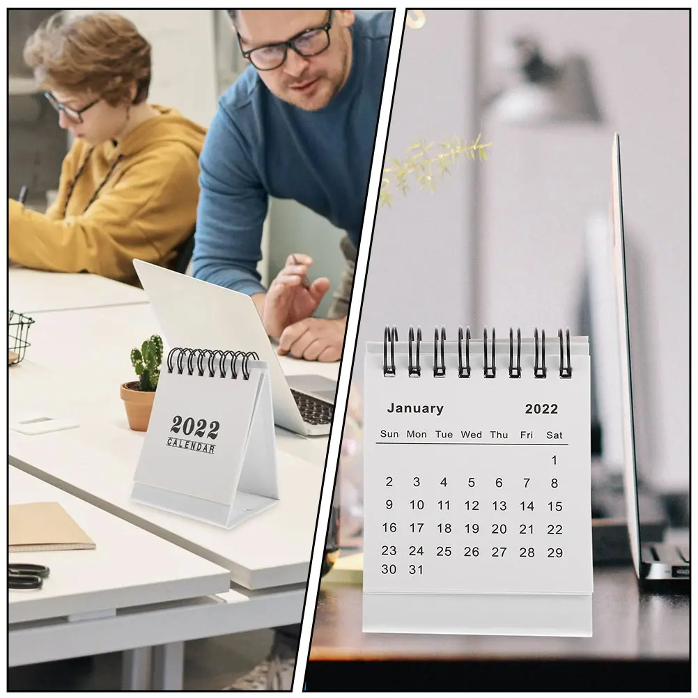 

3 Pcs Calendar Desk Notepad Note-taking 2022 Christmas Tabletop Portable Paper Home Office