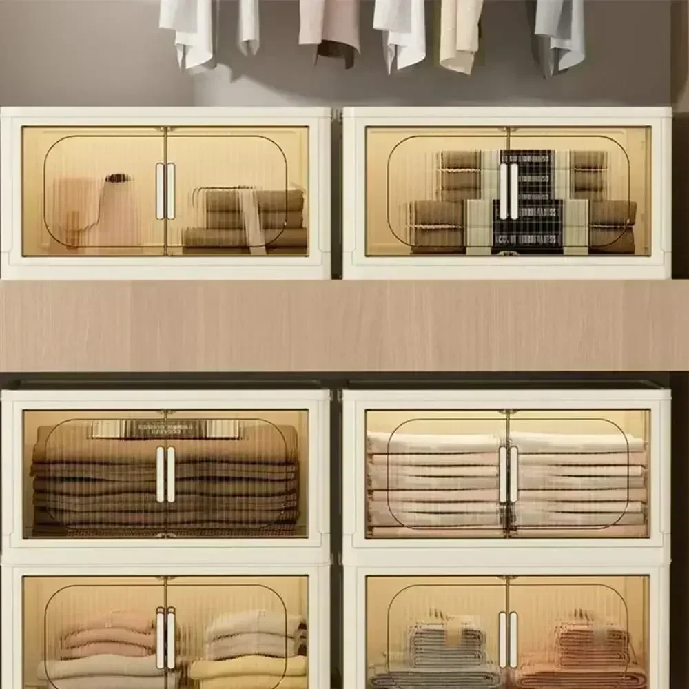 

t Foldable Multi-Layer Storage Box Living Room Cabinets Furniture Shelf Floor-standing Multifunctional Plastic Kitchen Cabinet