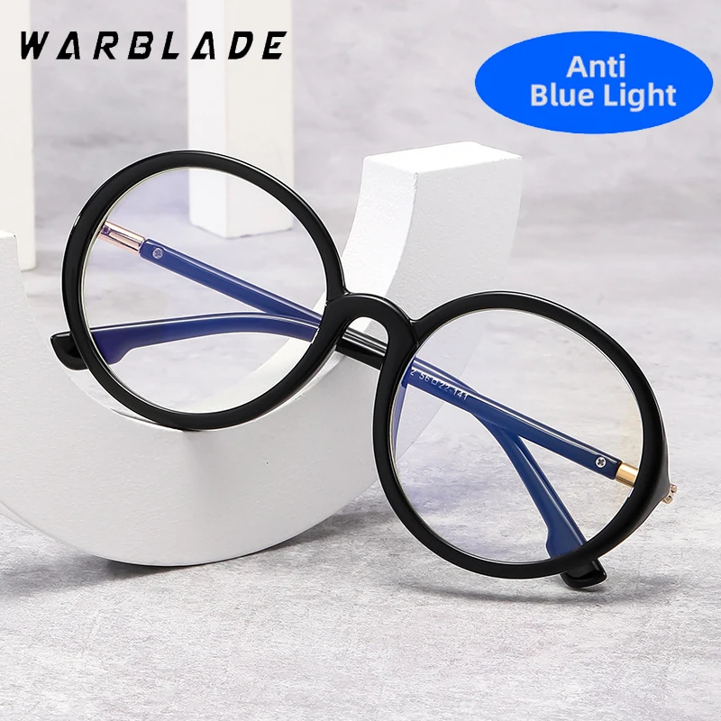 Luxury Brand Design Round Anti Blue Light Glasses Women Retro Okularowe Damskie Computer Frame Clear Reading Eyeglasses Unisex