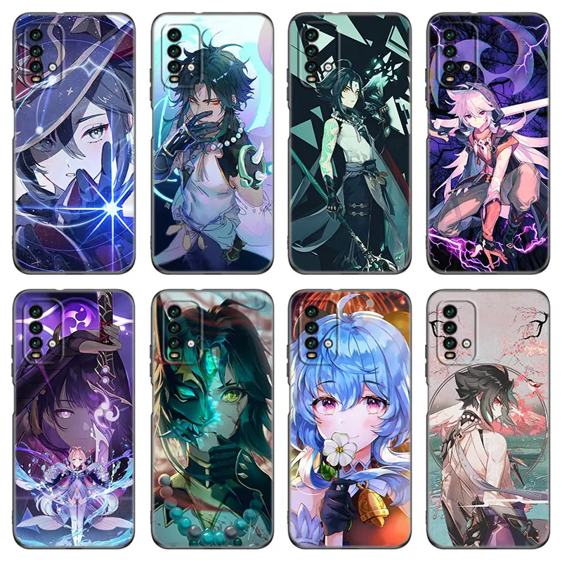 Anime Genshin Impact Phone Case For Xiaomi Redmi 7A 8A 9A 10A 9C 10C 9i 10X K20 Note 5 6 Pro 9T Mi A2 8 10 Lite A3 Mix 3 Cover