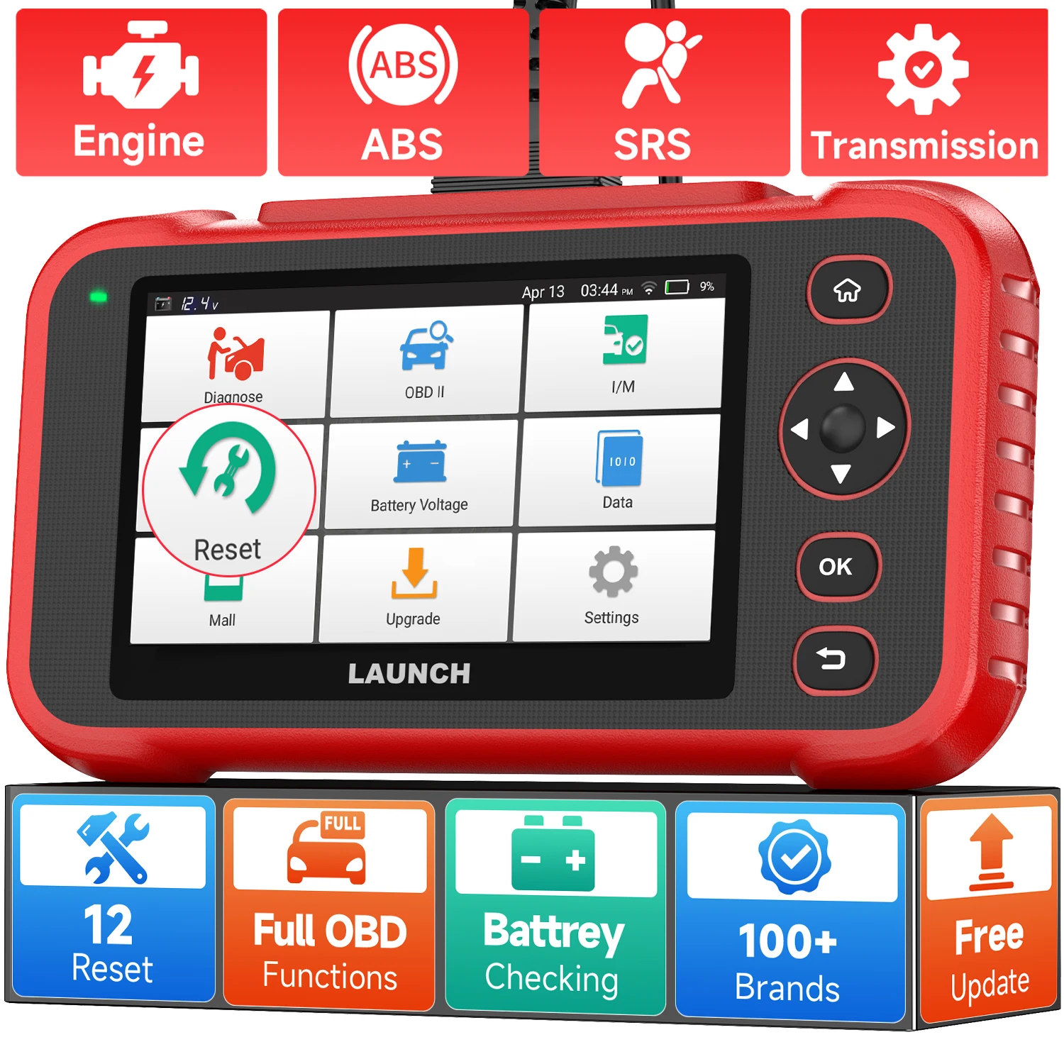 

OBD2 Автомобильный сканер Мультисистемный диагностический DPF SAS ABS Oil EPB 12 Reset Battery Check OBD 2 Инструмент автоматического сканирования LAUNCH X431 CRP129i v2.
