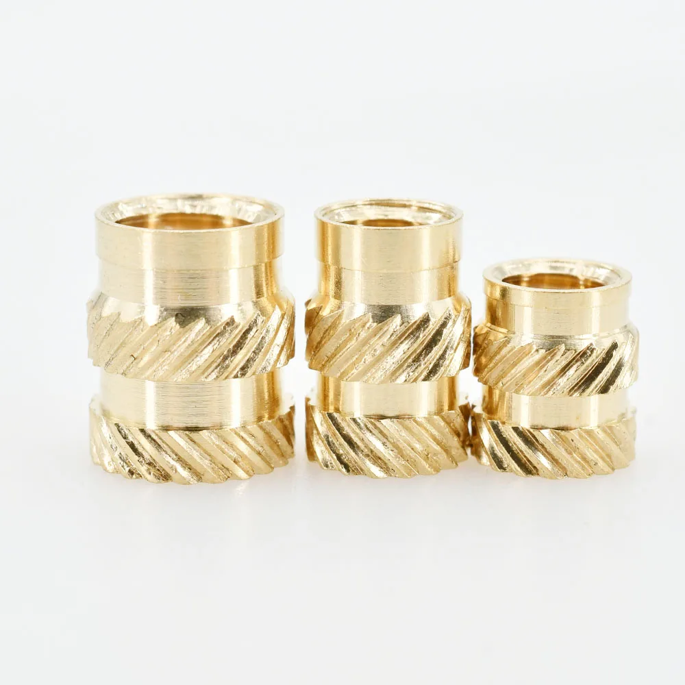 100Pcs M2 M2.5 M3 M4 M5 M6 M8 Heat Brass Insert Nut Double Knurled Hot Melt Inserts PCB 3D Printing Insertion Insertnut Copper