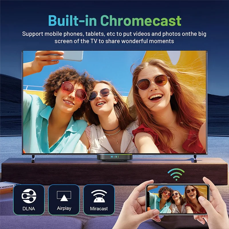 FFYY-TV98 صندوق التلفزيون الذكي أندرويد 14 ATV Ultra HD 8K فيديو 2.4/5G Wifi6 مشغل الوسائط مشغل محمول دعم صوت عن بعد 2 + 32G