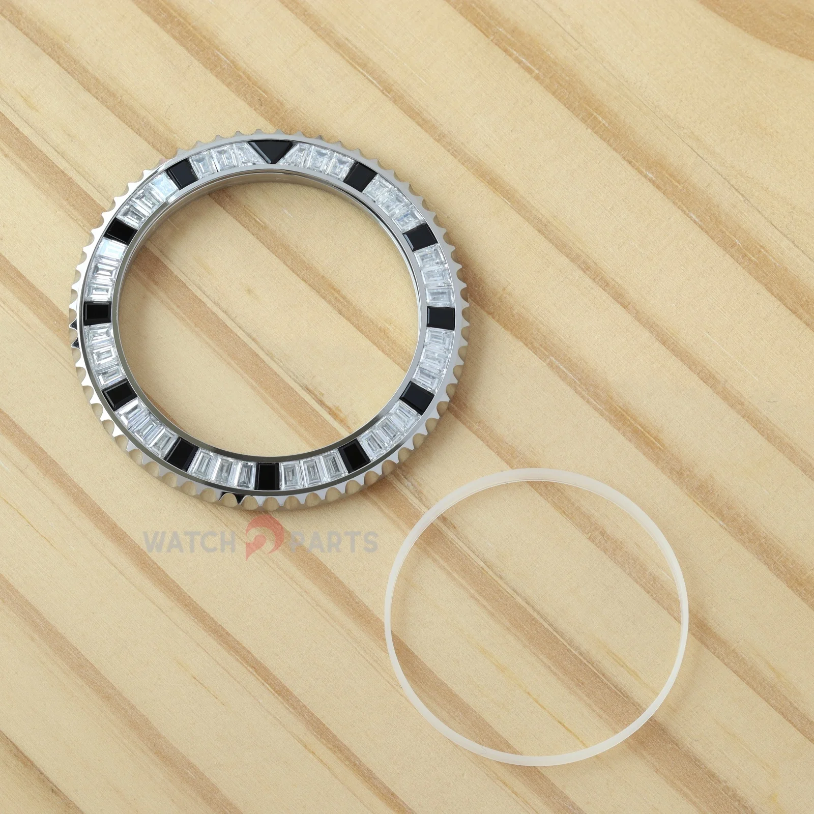 Bezel for Rolex Submariner 40/41mm Watch Gemstone Synthetic Moissanite Diamond & Black Onyx Watch