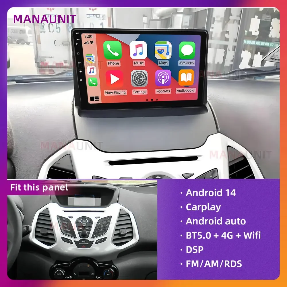 Android 14 For Ford Ecosport 2013-2017 Car Multimedia Player,Carplay,Auto,Radio,Navigation,GPS,Stereo,Head Unit,Smart Voice,DVD