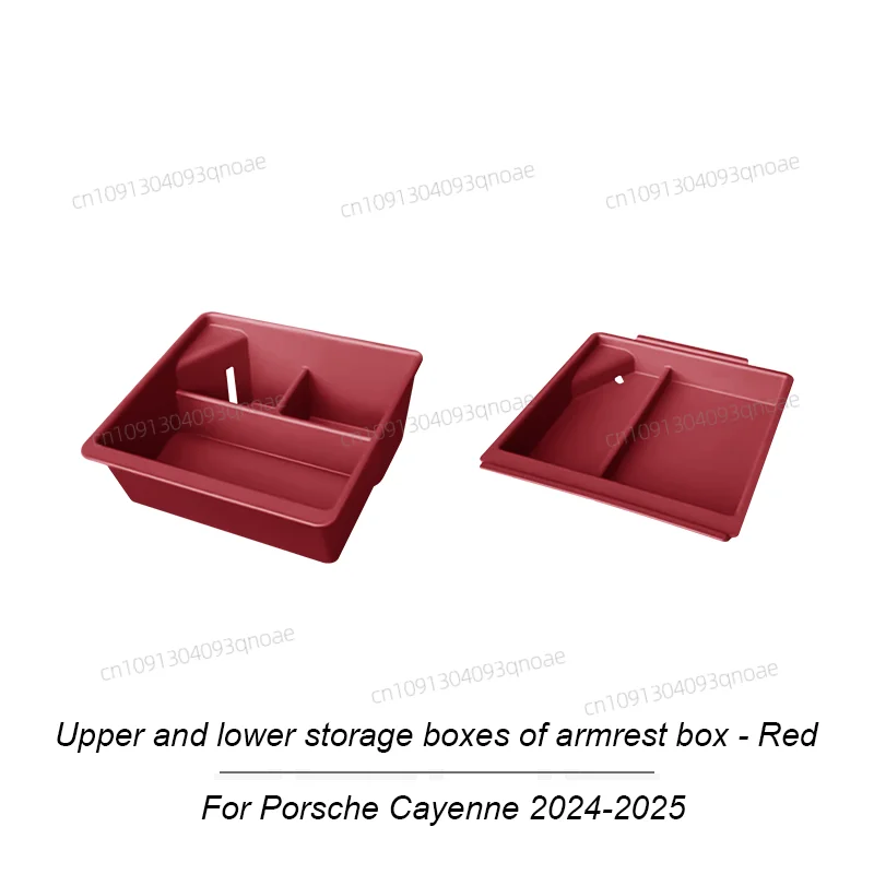 For Cayenne 2024 2025 Car Center Console Upper Lower Storage Box Tray Central Armrest Organizer Case Interior Accessory