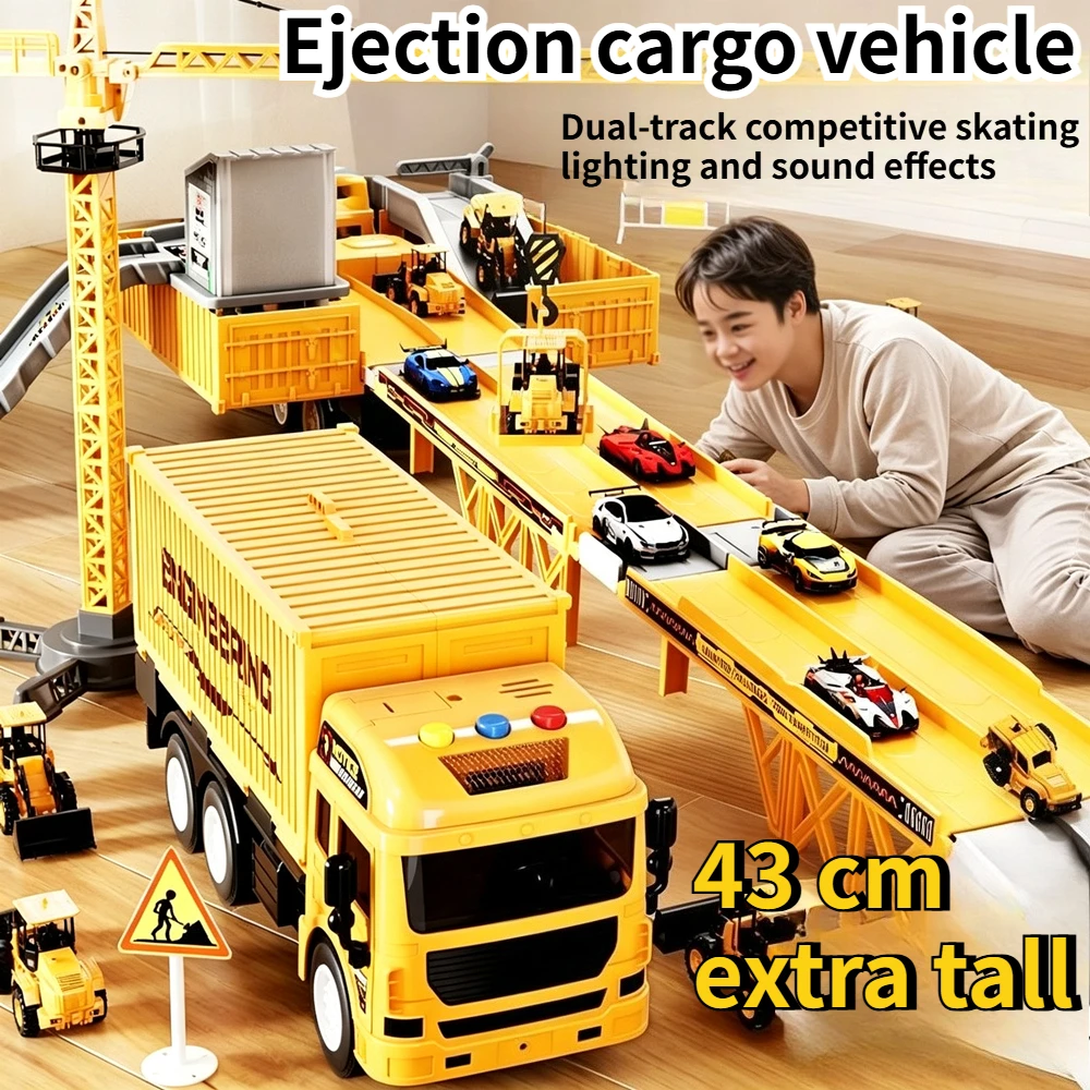 Large Sized Racing Truck Container Trucks Large Trucks Alloy Excavators Automobiles Engineering Vehicles Toys
