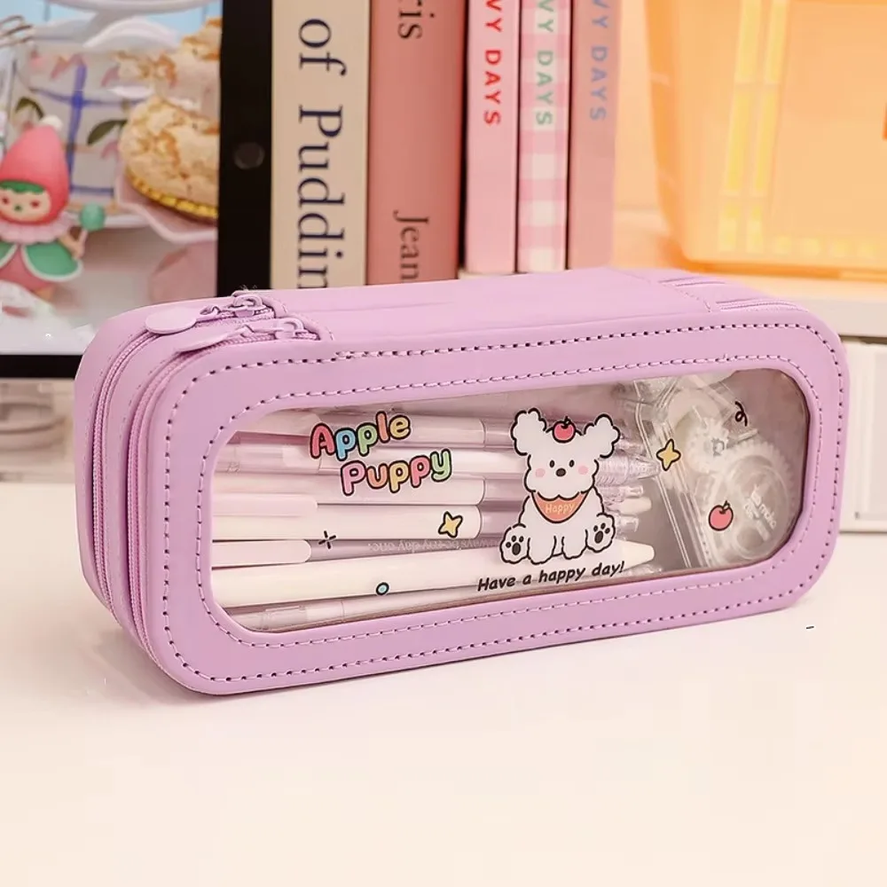 

Aesthetic Transparent Pencil Bag Panda Good Looking Large Capacity Pencil Bag PVC Zipper Stationery Storage Bag School Office