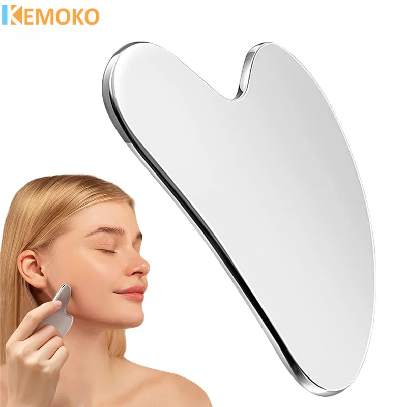 Gua Sha Massage Board Face Neck Body Guasha Scraper Massage Tool Stainless Steel Facial Skin Care Guasha Board Face Massager