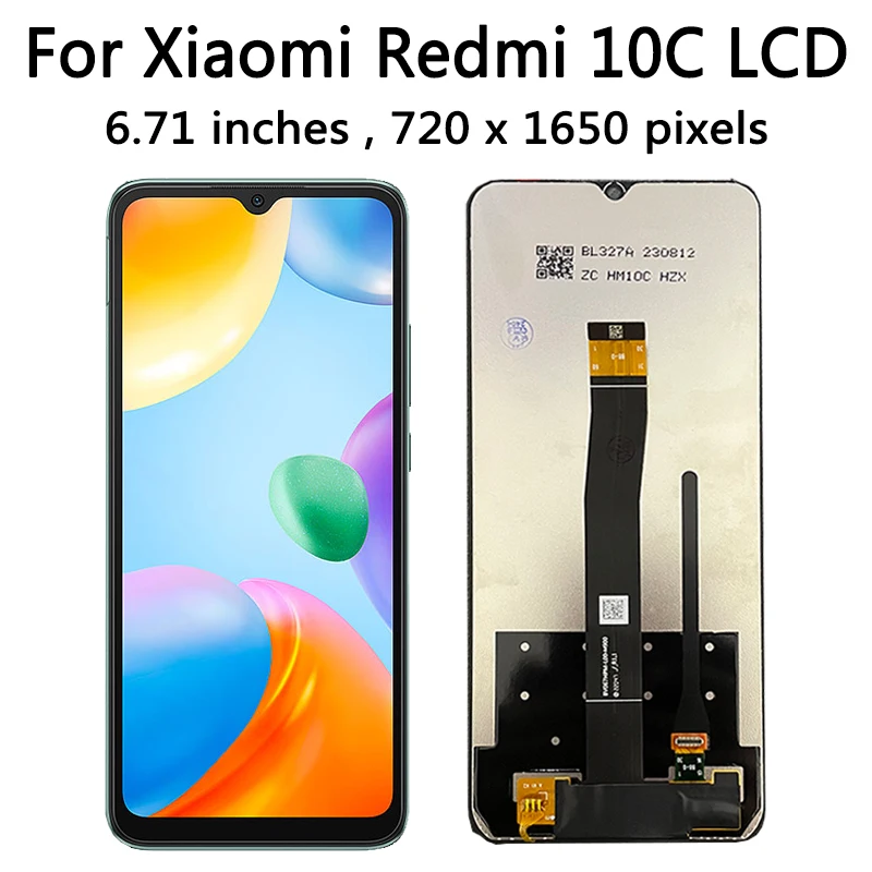 100% Test LCD dla Xiaomi Redmi 10C 220333QBI wyświetlacz LCD ramka Panel dotykowy Digitizer do Redmi 10A 220233 l2c LCD