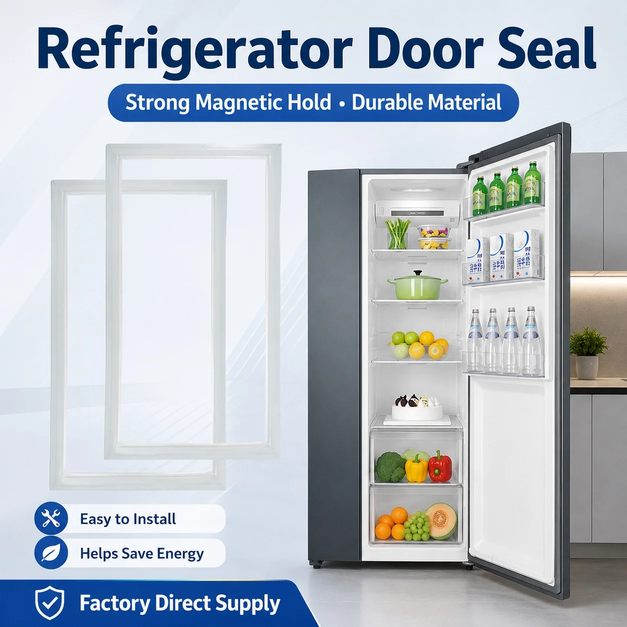2M Custom PVC Home Refrigerator Gasket Magnetic Door Seal Strip Universal Fridge Freezer Replacement Weatherstrip Repair Tape