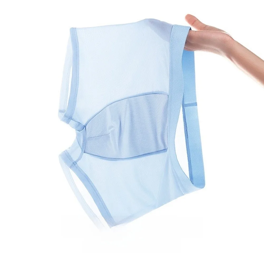 Men Boxershorts Underwear Breathable Smooth Casual Underpants Solid Color Boxer Boy Thin Flat Corner Panties