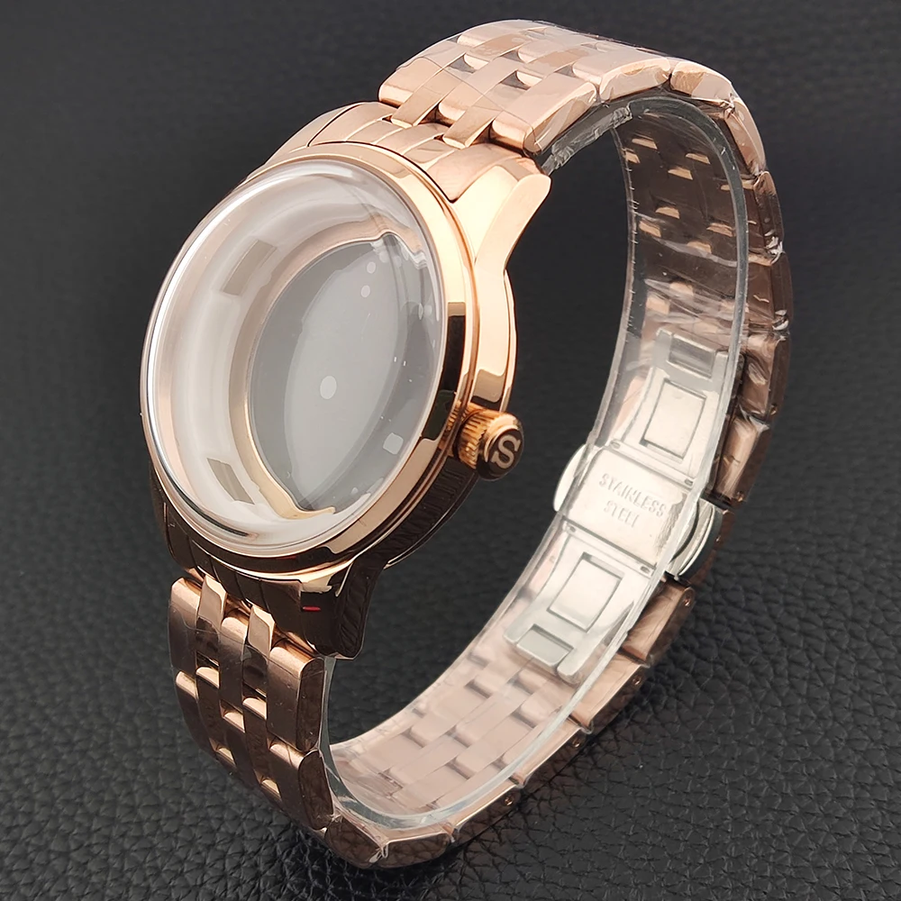 

40mm Watch Case nh35 Case Cocktail Case Solid Stainless Steel Mineral Glass fit 35mm Dial for NH35/NH36/NH38/NH70 Movements