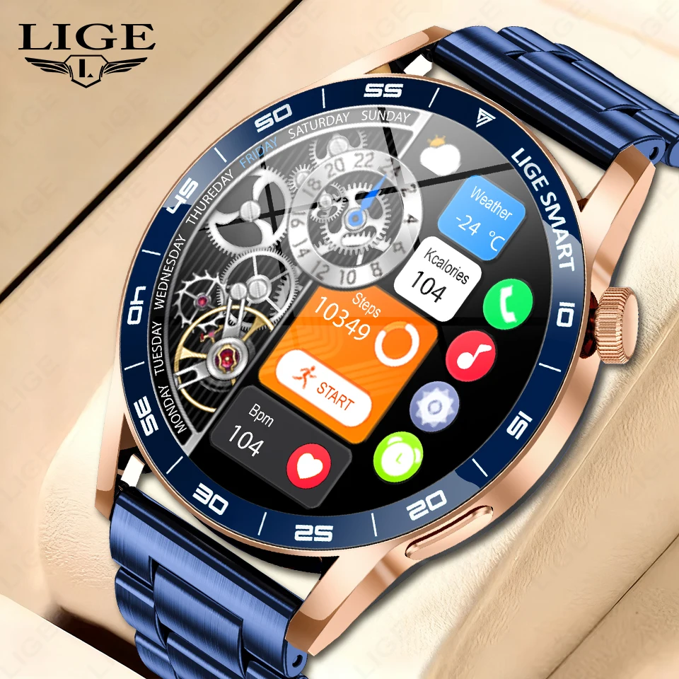 

LIGE 2025 Смарт-часы с голосовым вызовом для мужчин 1,38 "HD IP68 Водонепроницаемые спортивные часы для фитнеса Новые мужские и женские умные часы для Android iOS
