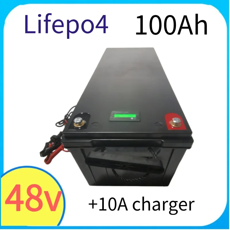 

48v 100AH lifepo4 battery with BMS for tricycle golf cart inverter Solar energy storage scooter 10A charger
