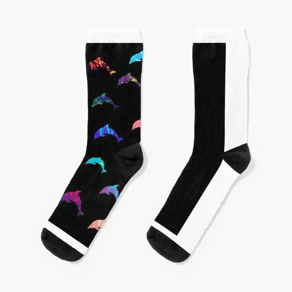 Multicolored Dolphins Socks bright garter designer Woman Socks Men's