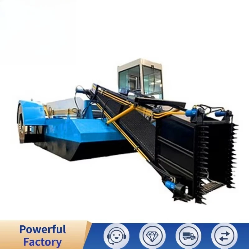 Remote Control  Cutting Boat Unmanned Automatic Operation Aquatic  Harvester With System