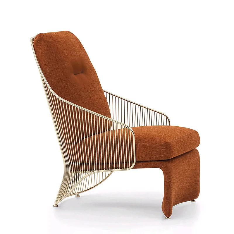 Light luxury post-modern simple personality leisure chair creative club beauty salon iron back sofa chair