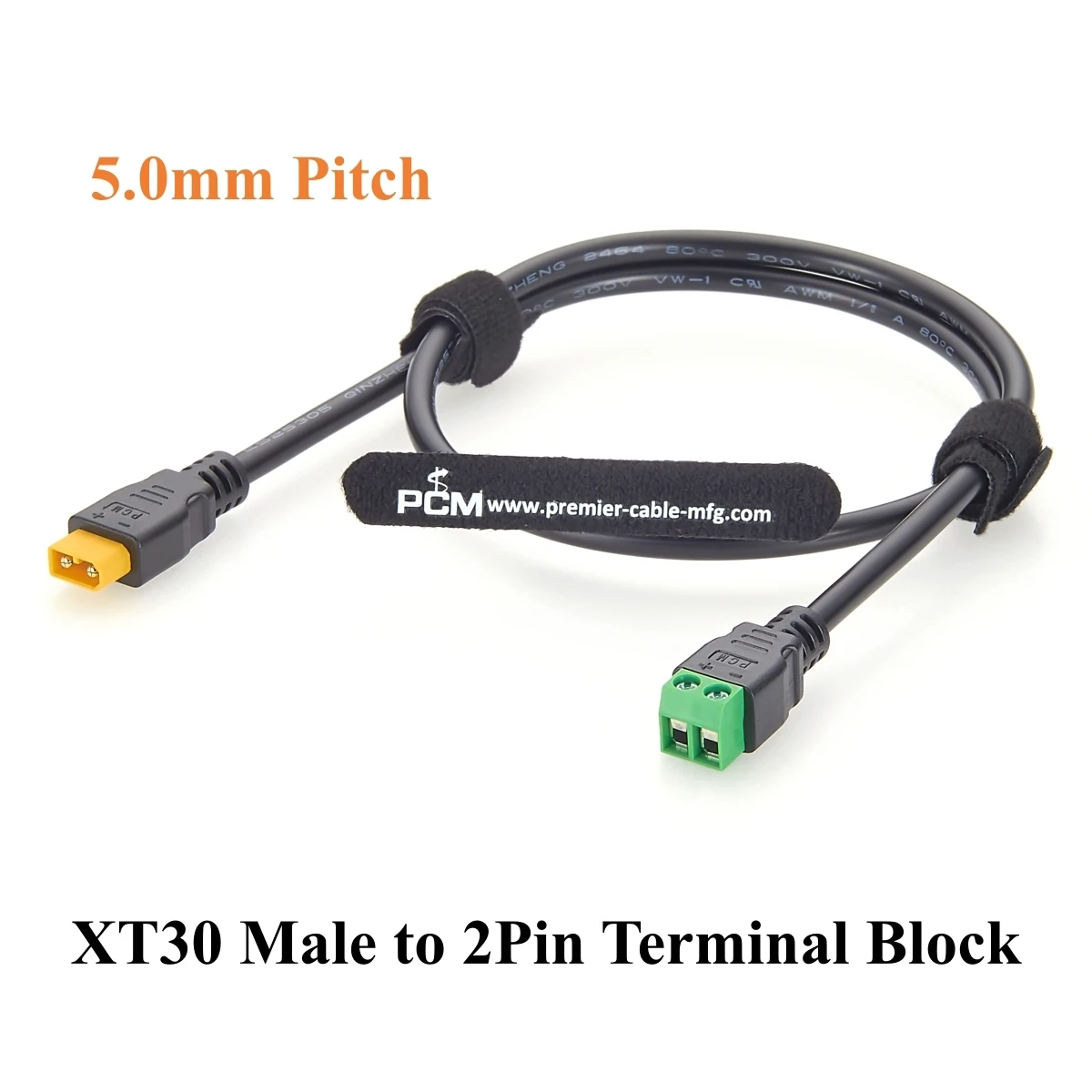 XT30 Stecker auf 2-Pin Schraubklemmenadapterkabel 18AWG XT30 auf 5,0mm Raster Lötfreies Anschlusskabel für LiPo-Akku – Detail 2