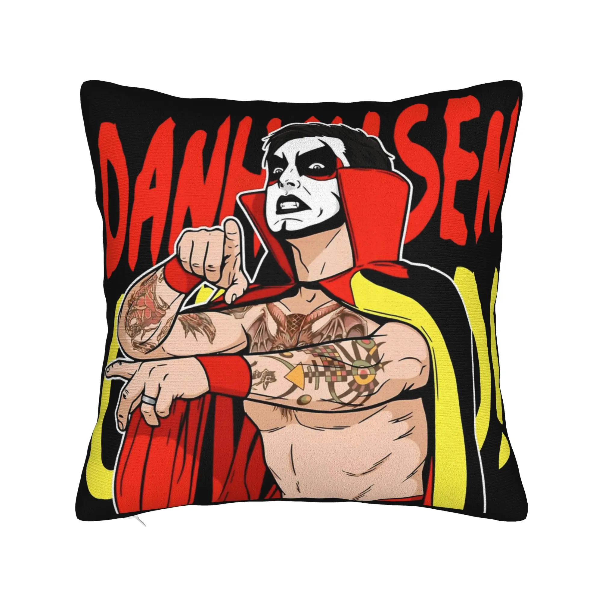 Danhausen Wrestling Punk Square Pillow Case  Cushion Cover Vintage Zipper Decor Throw Pillow Case Cover for Car 18
