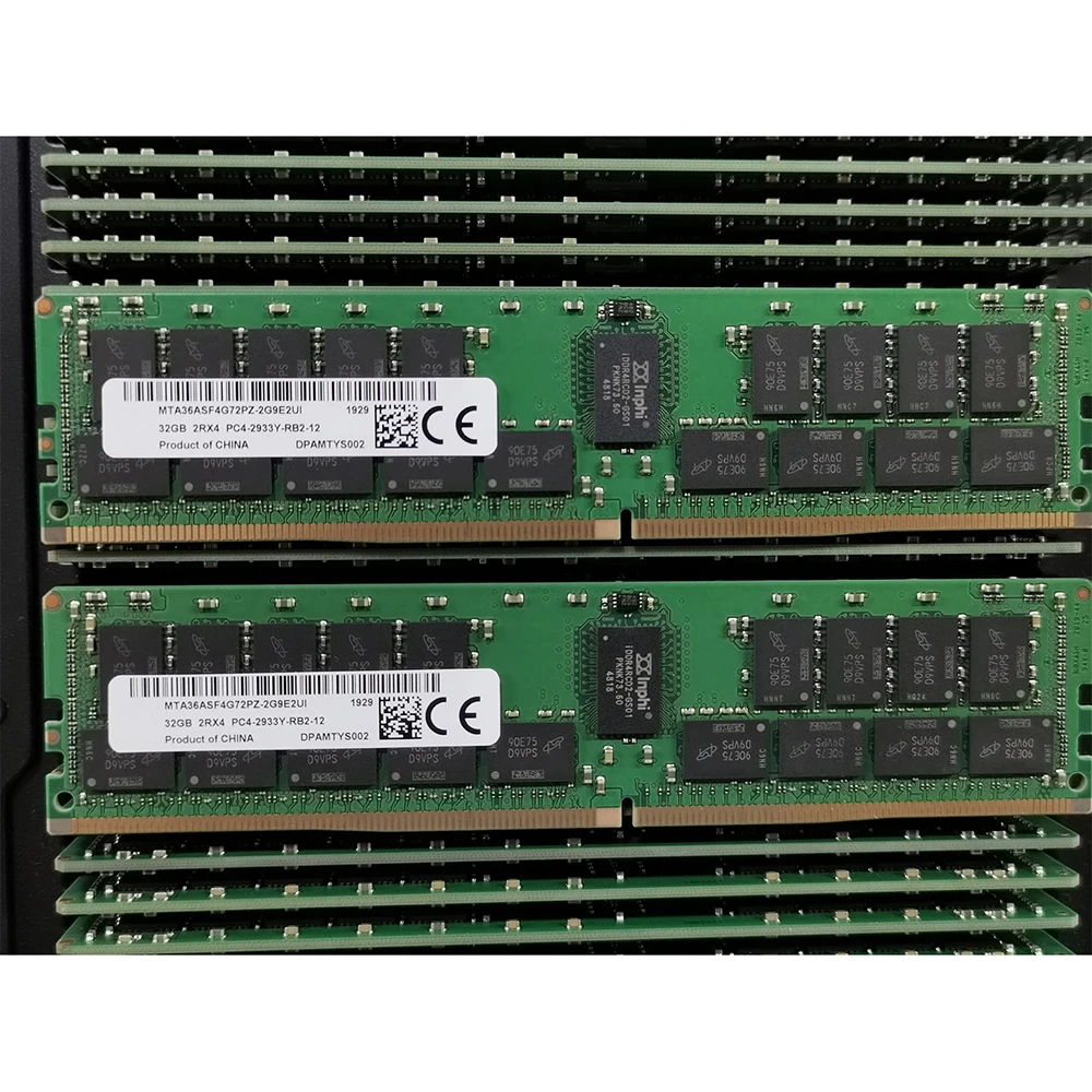 1 Pcs MTA36ASF4G72PZ-2G9E2 For MT RAM 32GB 2RX4 DDR4 2933 PC4-2933Y-RB2-12 32G ECC Server Memory Fast Ship High Quality