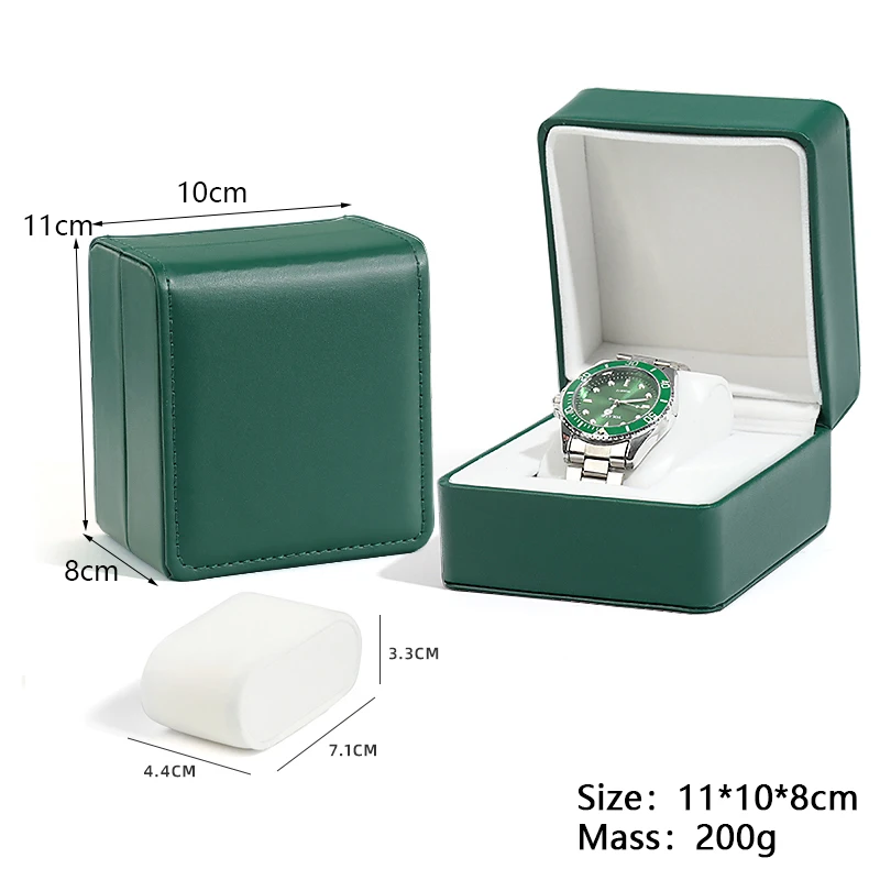 Brushed Metal Color Watch Case Box Free Customized Logo Storage Package Gift Boxes High Grade Craftsmanship of Front Flip Cover