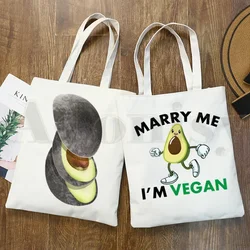 Avocado Vegan Harajuku Kawaii 90s Korean Style Handbags Shoulder Bags Casual Shopping Girls Handbag Women Elegant Canvas Bag