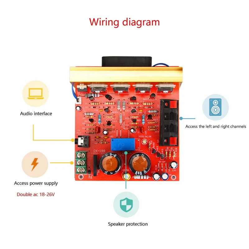 

【Superdeals】3X Power Amplifier Audio Board 180W+180W 2.0 Channel FET Speaker Amplifier Sound Preamplifier Dual AC18V-26V With Fa