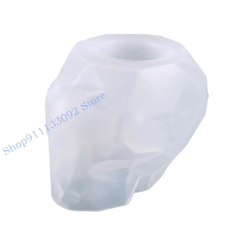 

H9ED Skull Storage Jars Epoxy Resin Mold Pen Holder Flower Pot Planter Silicone Mould DIY Crafts Jewelry Candy Container Mold