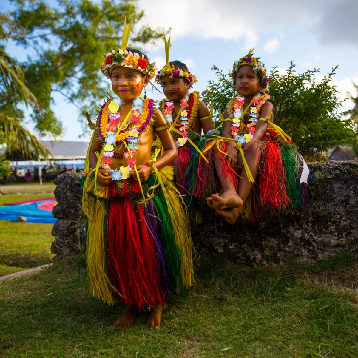 

36Pcs Colorful Sunflower Flower Leis Necklaces Tropical Themed Beach Party Supplies Hawaii Accessories