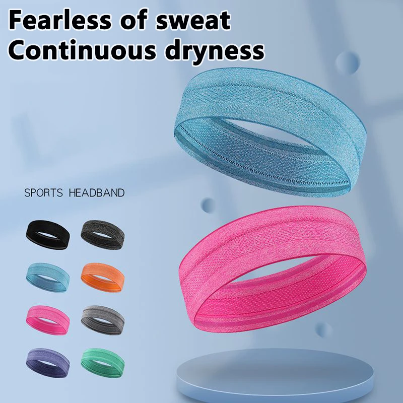 Outdoor respirável Sports Headband, Antiderrapante Silicone Fitness Headband, Alta Elástica, Absorção de Suor, Secagem Rápida, Yoga