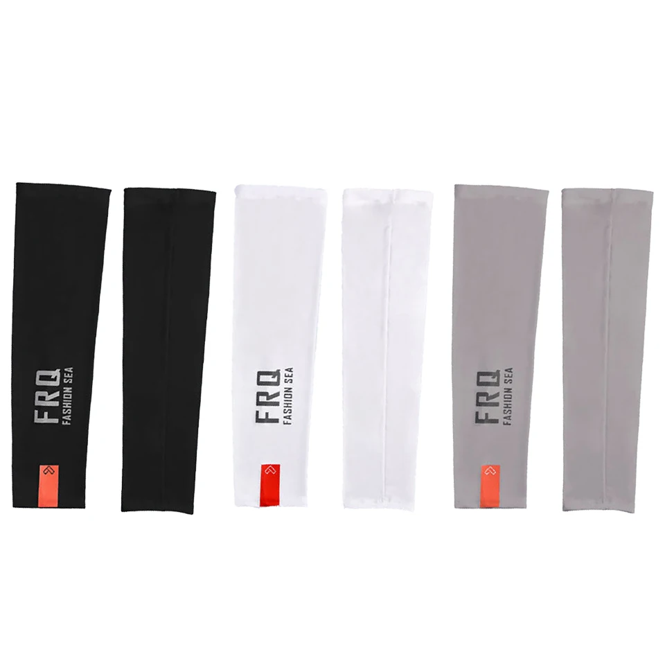 GOBYGO 1Pair Arm Sleeves UPF50+ Cool Feeling Breathable Ice Silk Cycling Oversleeve Running Fishing Sunscreen Arm Support Unisex
