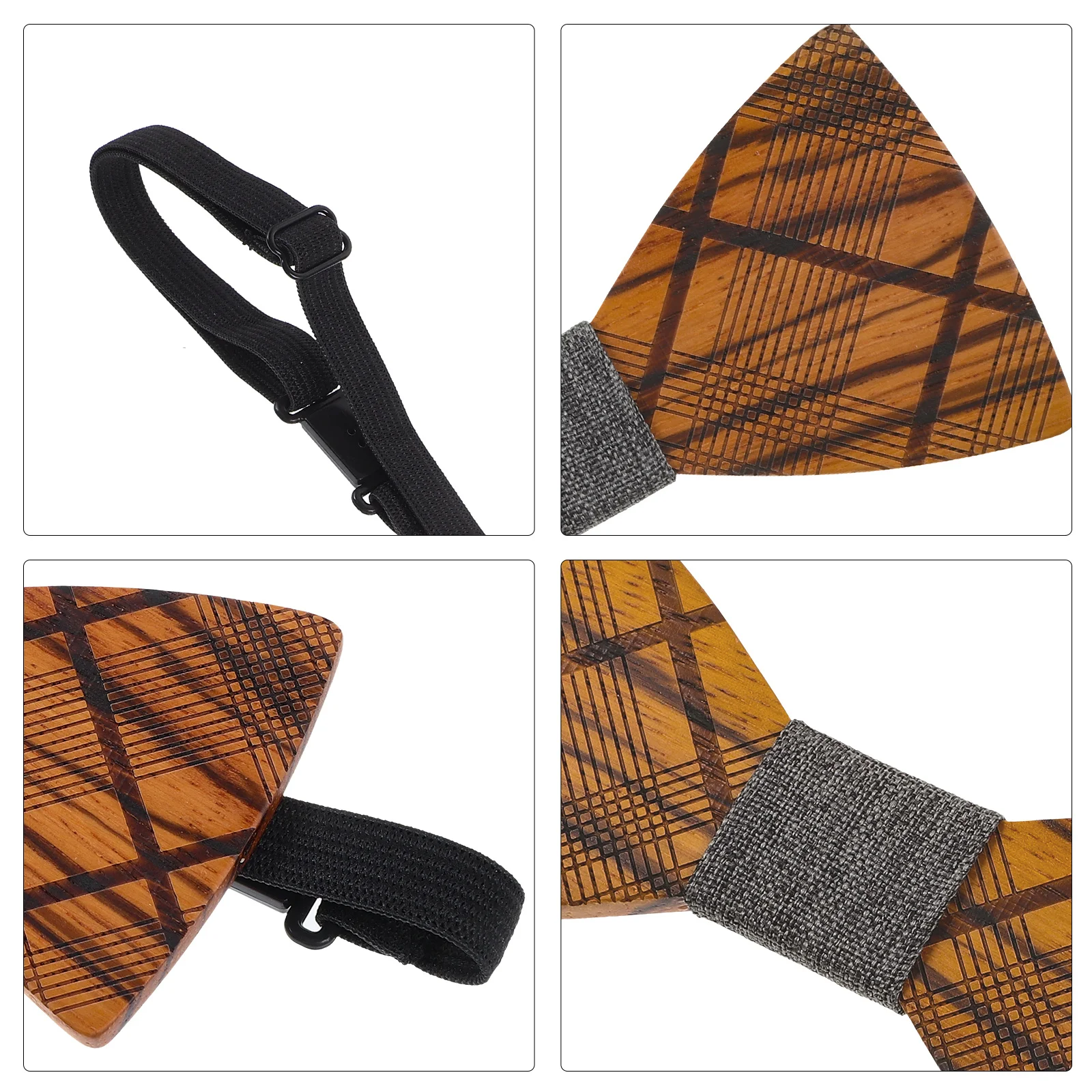 

Men Bow Tie Wooden Handmade Groom Adjustable Bow Tie Wedding Party Dinner Rustic Style Bowtie for Men Groom Bowtie