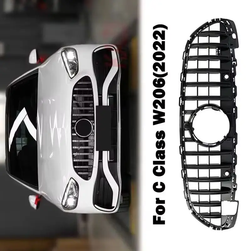 

Front Grille Grill Bumper GT Style For Mercedes Benz C Class Klass W206 C220 C220dAMG Line Engine Air Inlet Car Refit Body Kit