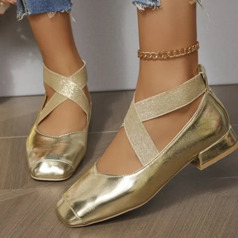 Women's Shoes Fashion Square Toe Designer Shoes Comfortable Soft Soled Ballet Shoes Women Soft Leather Casual Shoe Zapatos Mujer