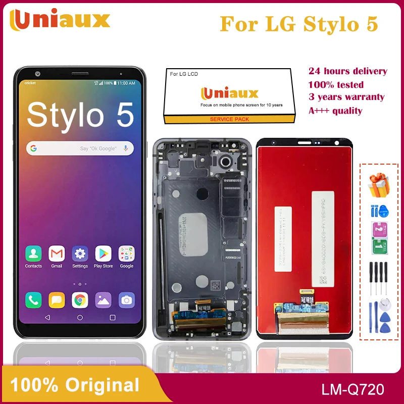 

6.2" Original LCD For LG Stylo 5 LM-Q720 Q720QM6 Q720MS Q720AM Q720TSW LM-Q720CS LCD Display Touch Screen Digitizer Assembly