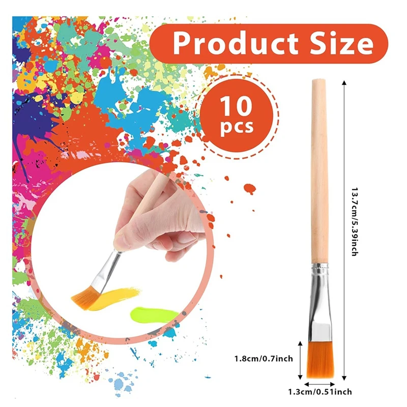 30 pezzi di pennelli piatti, pennello per legno da 3/4 pollici pennelli per pittura artigianale per artisti pennello per acquerello pittura sfusa per l'arte