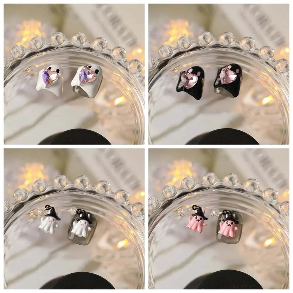 2Pcs/set Manicure Material Halloween Ghost Nail Decorations DIY Nail Ornaments Nail Supplies Halloween Ghost Nail Accessories