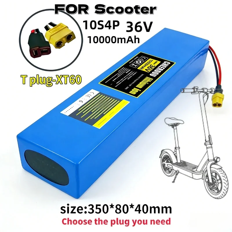 

High Power 36V 10Ah 10S4P Rechargeable Lithium Battery Pack with Built-in BMS Protection Stable Power Supply for 42V Scooter