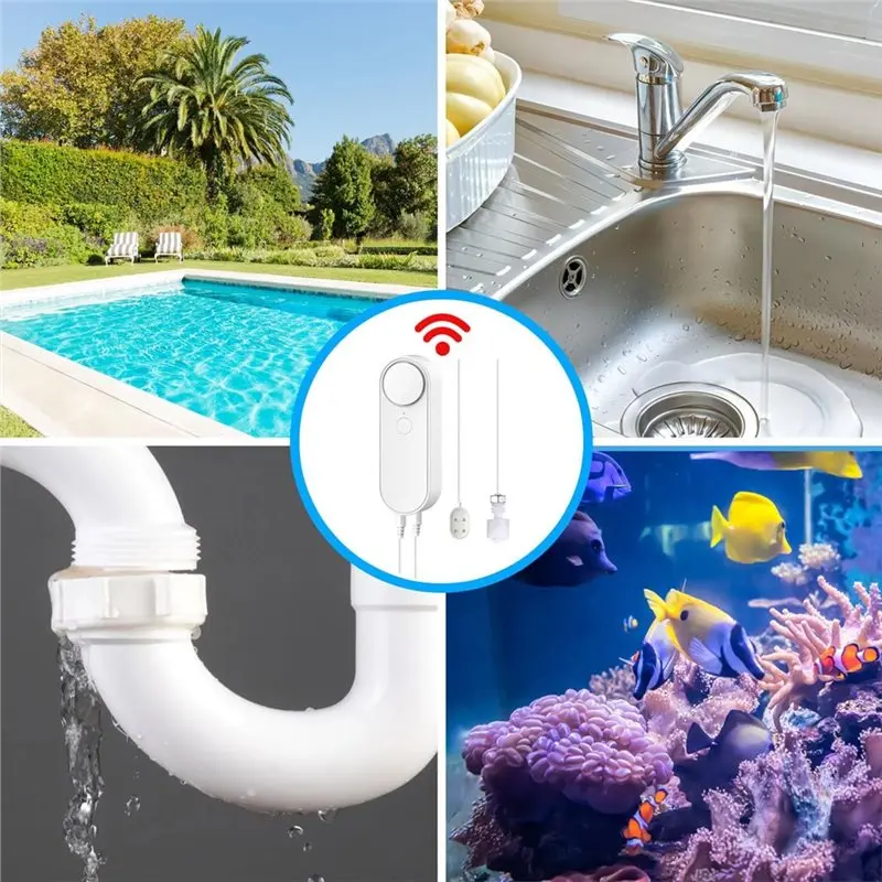 AAAEL-Flood Alarm Water Immersion Sensor Wifi Water Leakage Detection Water Level Sound Alarm