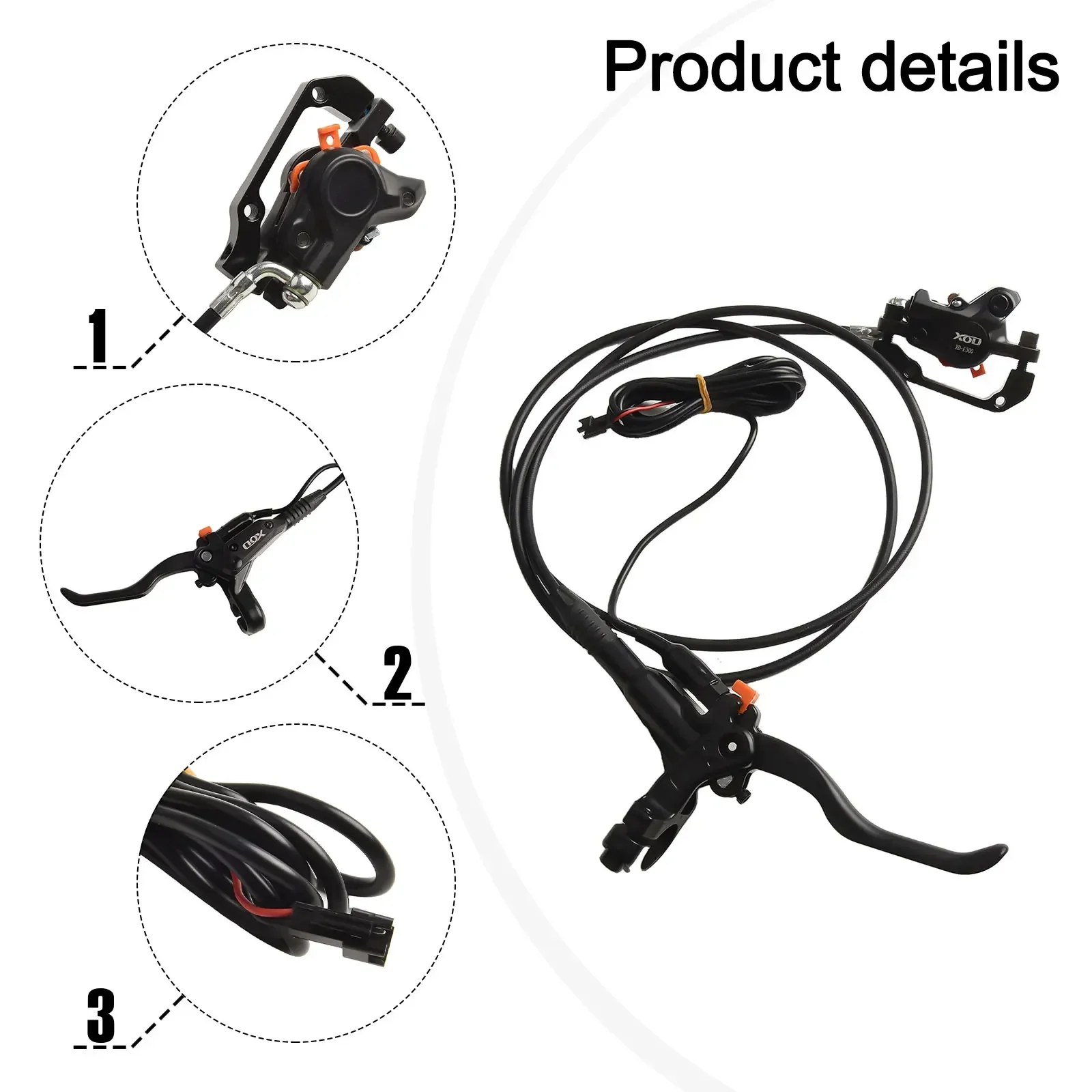 

Practical Hydraulic Disc Brake Left-front Bicycle E-Bike Electric Cable 180mm Left-rear Mountain Bikes Right-front